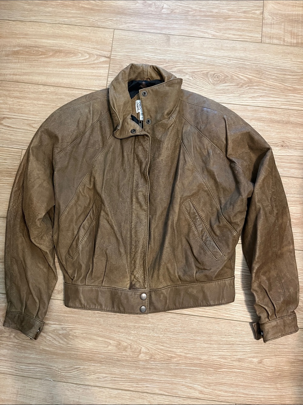 Vintage 80s Brass Plum Nordstrom brown leather jacket